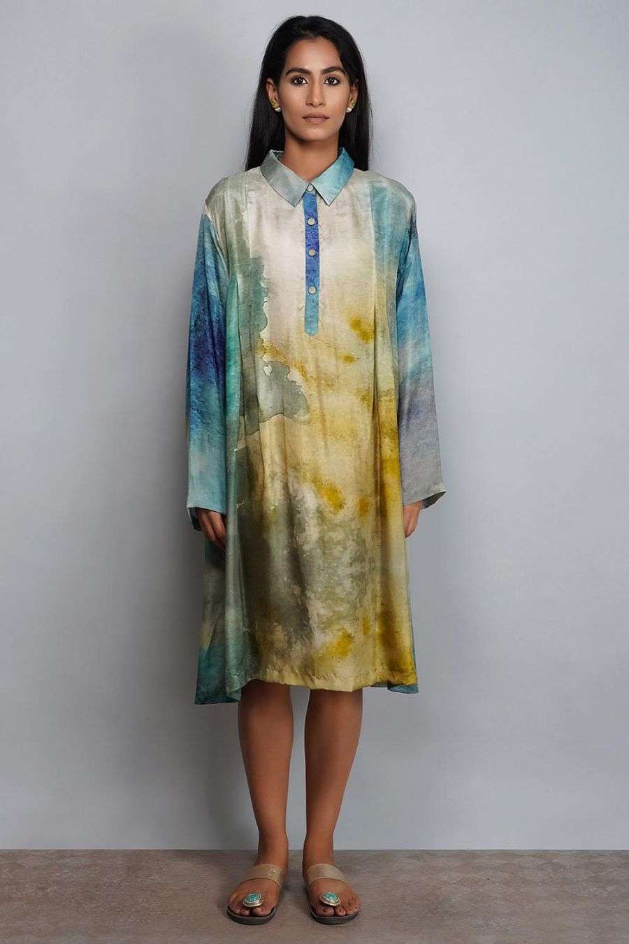 printed silk dress design